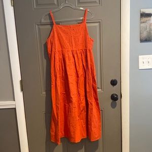Madewell Orange Eyelet Dress